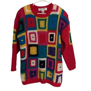 Kitty Hawk by Vivian Wang Colorful Mohair Knitted Sweater